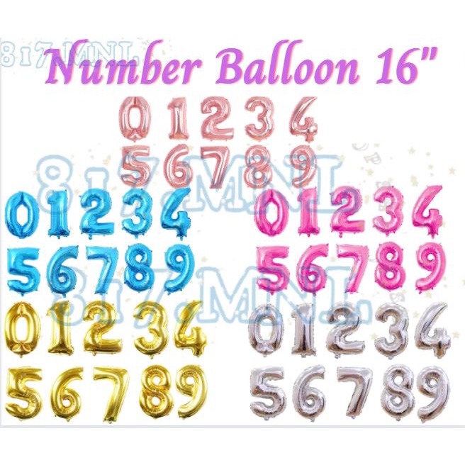 Number Balloon 16inch Party Decorations | Shopee Philippines