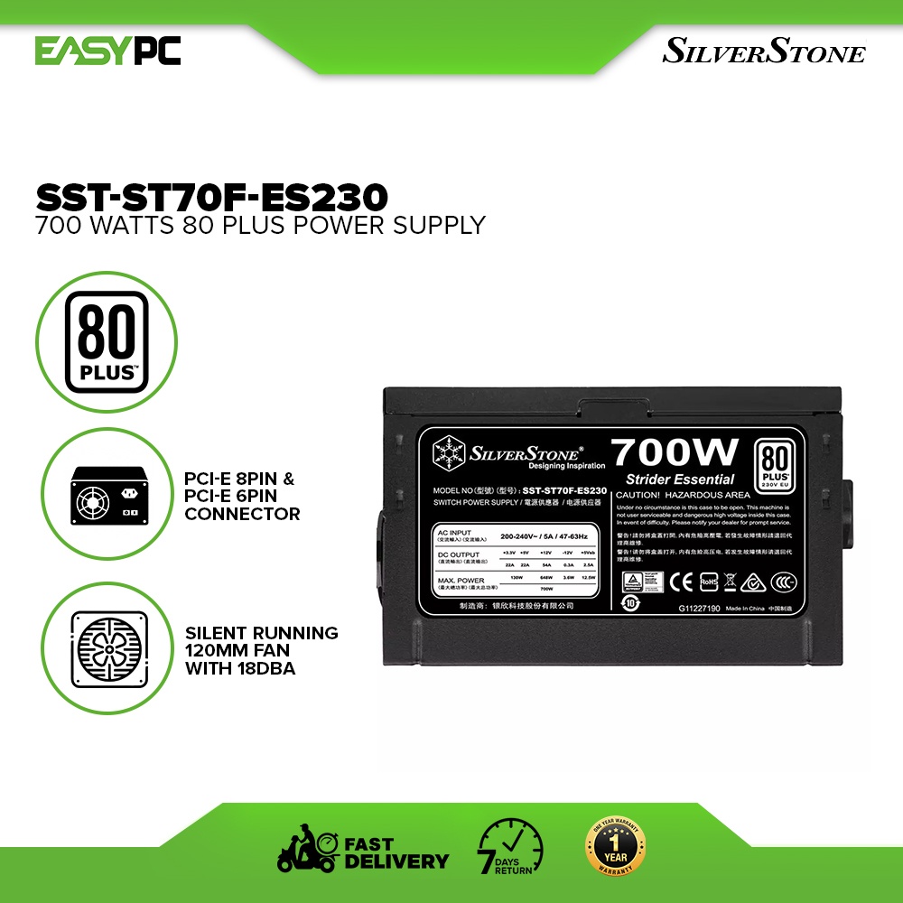 Silverstone 500 / 600 / 700 Watts 80 Plus Power Supply, Best Seller, Brand  New power supply | Shopee Philippines