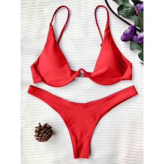 underwire red bikini