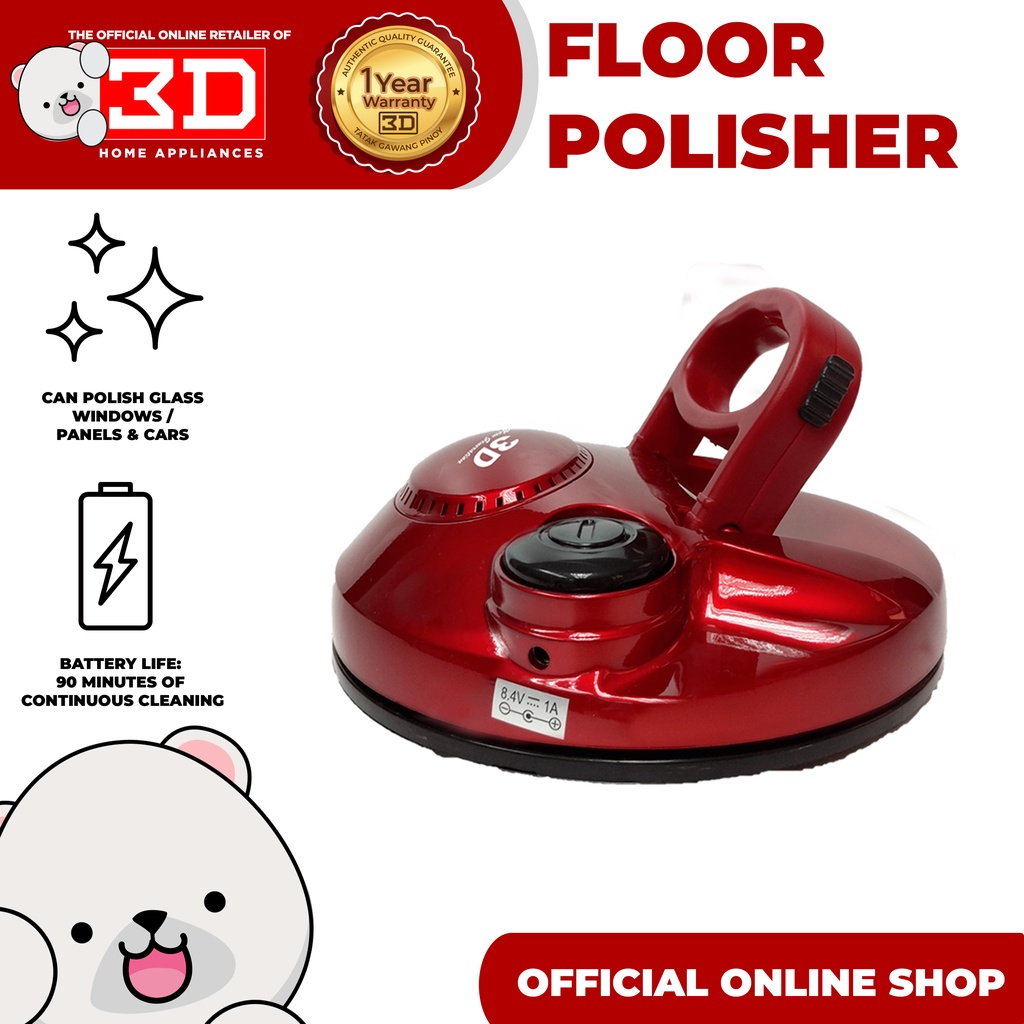 3D FPC03 Rechargeable Floor Polisher (Red) Shopee Philippines