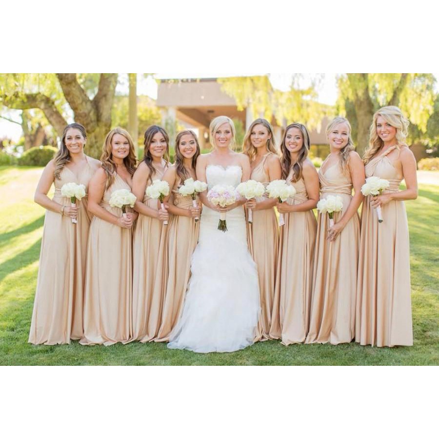 beige infinity dress