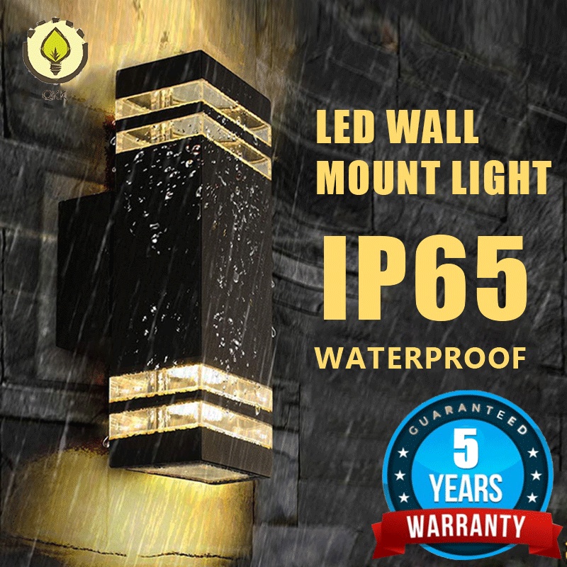 QKK LED E27 Modern Waterproof Up Down Aluminum Cuboid Light Fixtures