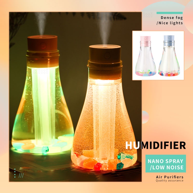 Humidifier Diffuser 500ml Air Purifier Sprayer Oxygen Generator USB Mini Night Lights Air