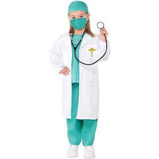 Kids Surgeon Costume,Doctor Fancy Dress Costume For Halloween Cosplay Party