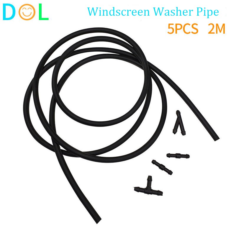 5pcs 2m Windscreen Washer Pipe Universal Rubber Car Windshield Washer