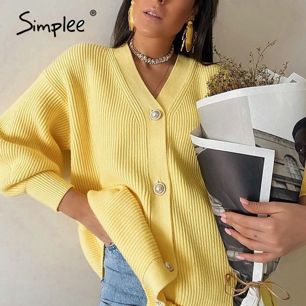 long yellow cardigan womens