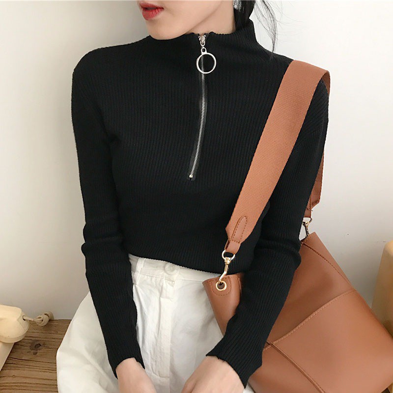 zip turtleneck womens