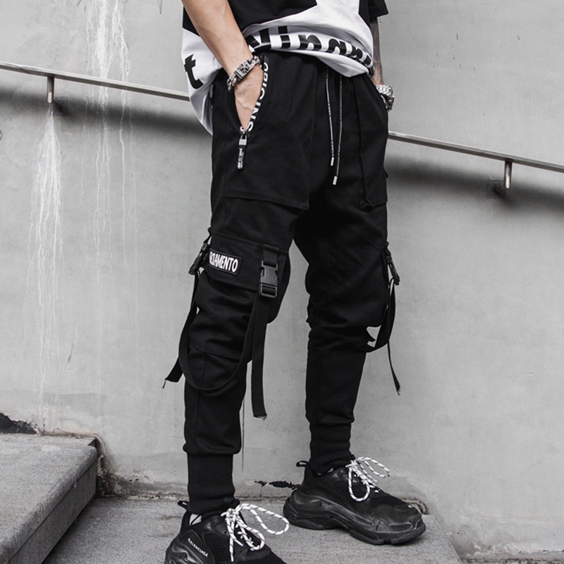 ripped black cargo pants