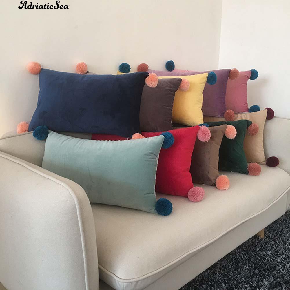 Car Back Seat Throw Pillow Rectangle Sofa Bed Fluffy Ball