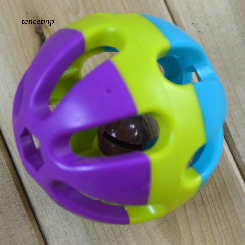 Ten_Chase Game Colorful Pet Toy Ball with Bell for Hamster Cat Parrot Dog Rabbit