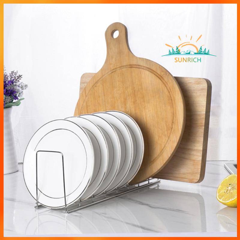SUNRICH Stainless Steel Dish Bowl Plate Rack Multifunctional Onelayer Table Top Dish Drainer