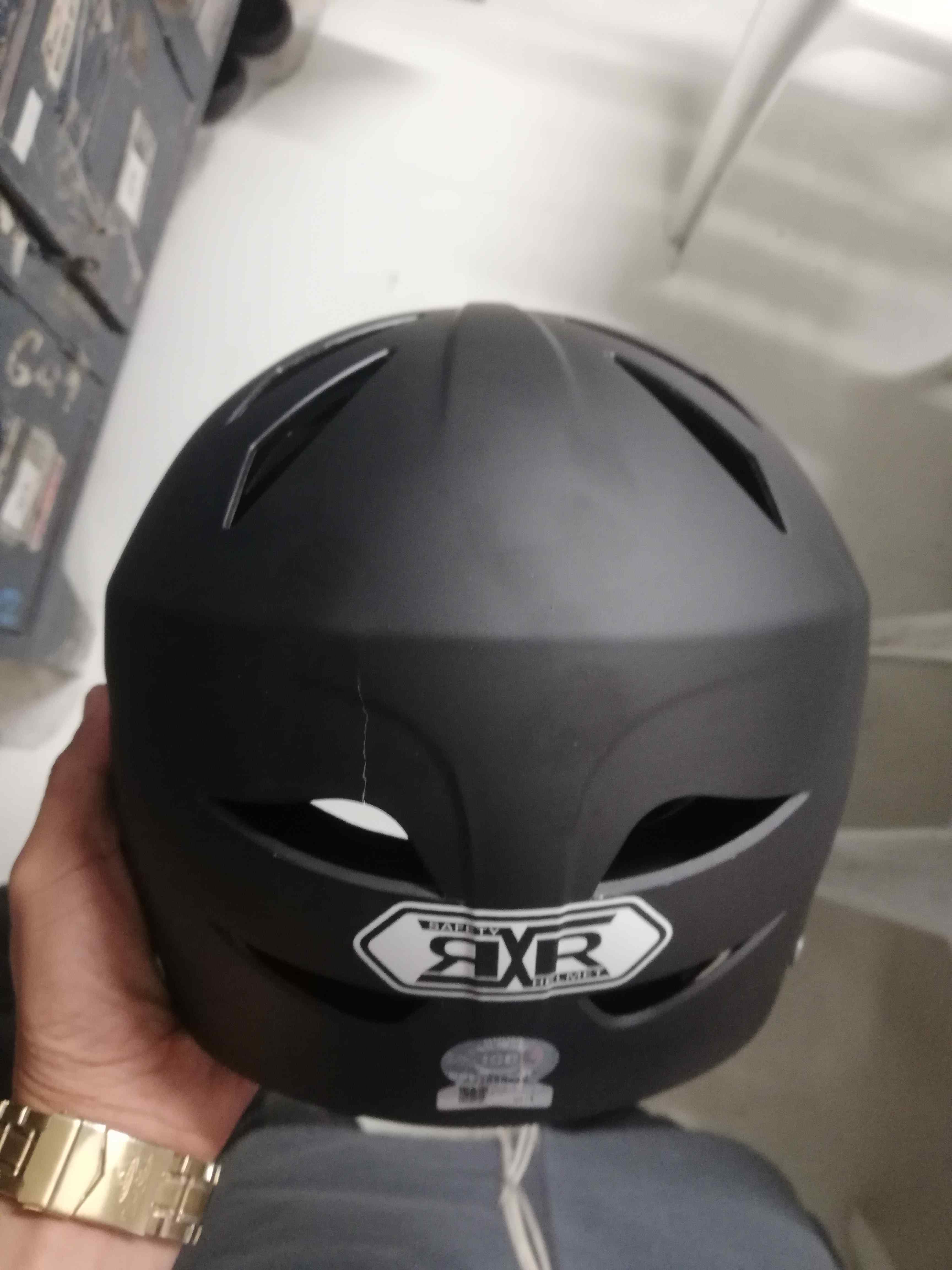 MATTE BLACK RXR NUTSHELL HELMET For BIKE and MOTORCYCLE HALF FACE