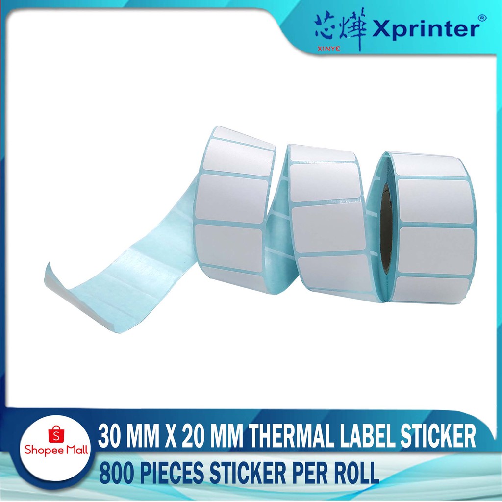 30 20mm ein Rolle Thermal Label Aufkleber Druck Tag Preis Blatt Papier Blanko 
