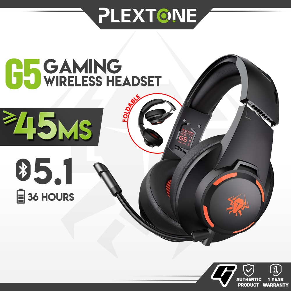 Plextone G5 Bluetooth Headset Foldable Gaming Wireless Headset 45ms BT