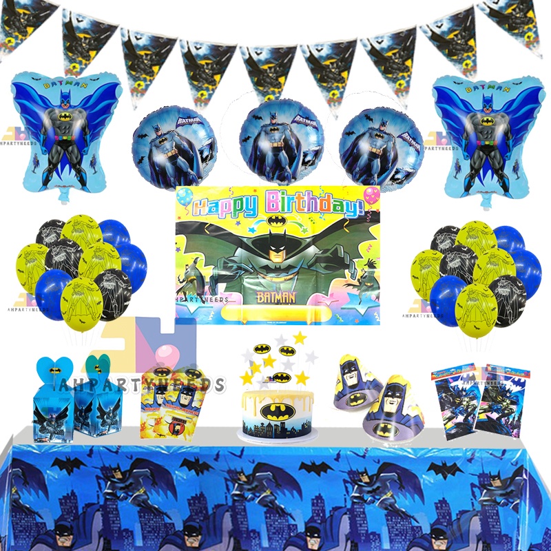 Batman Theme Party Supplies Kids Birthday Festive Event Cartoon 