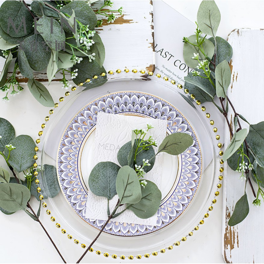 High Quality Eucalyptus Apple Leaf Artificial Ugali Milano Leaf Fake Flower Wedding Flowers Home Decor