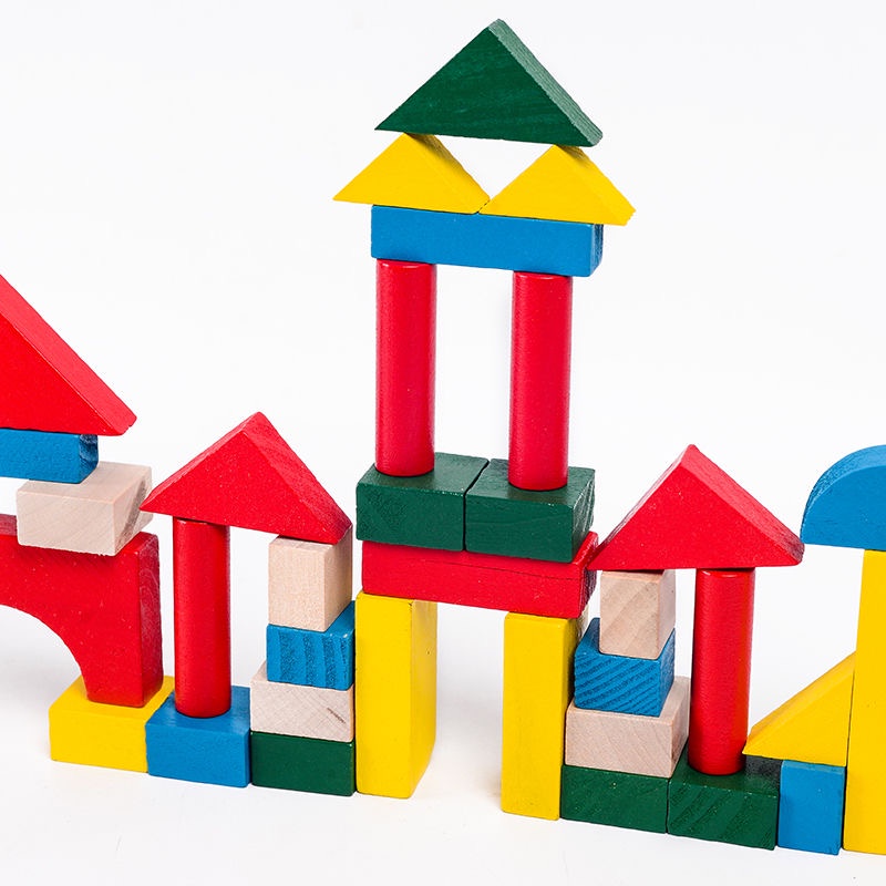 Child Mini Castle Building Blocks Geometric Shape Educational Toys Game CI 