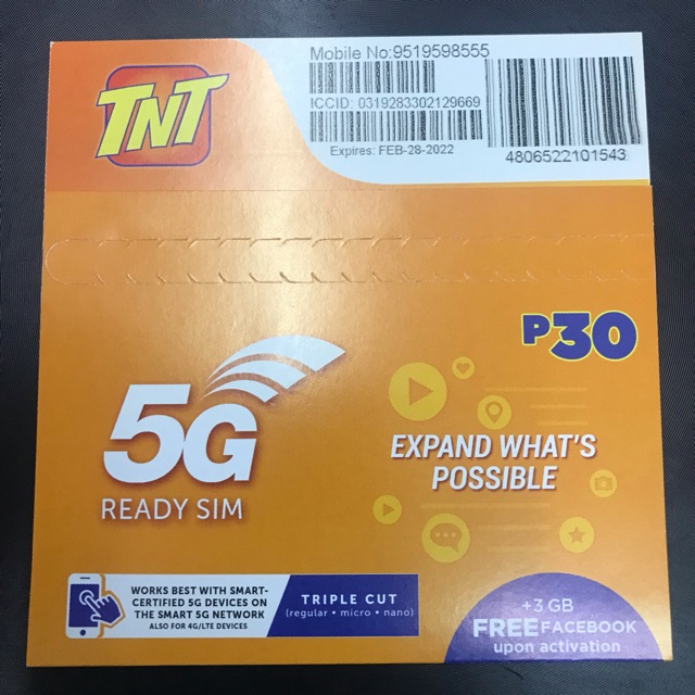 TNT 5G Ready Sim Triple Cut Brand New Fresh With Free 3GB Data Facebook ...