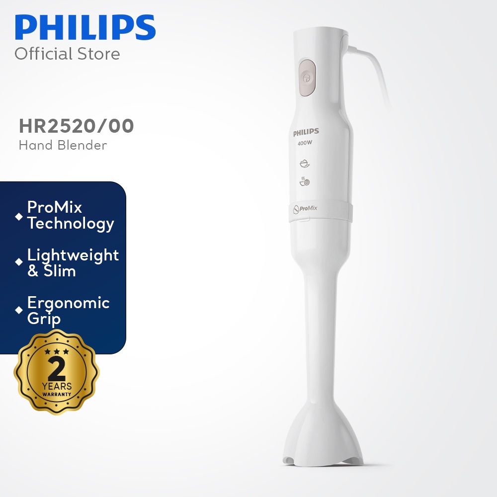 Philips ProMix Hand Blender [HR2520/00] 400W, Lightweight and Compact