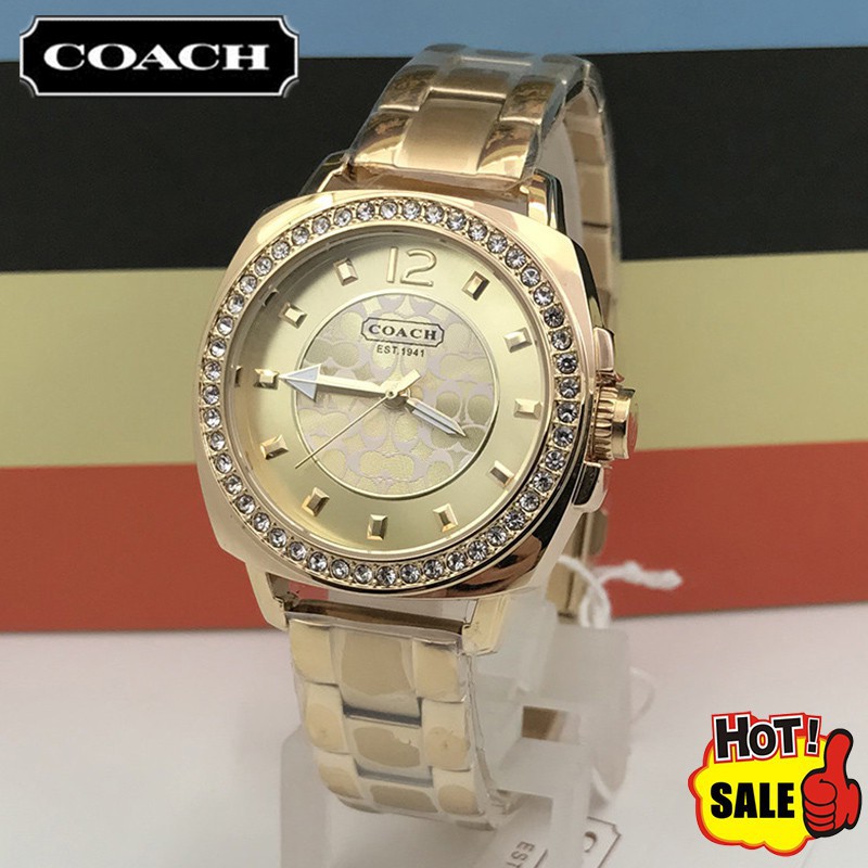 relo watches COACH Watches For Women Men Original Pawnable 1941 Waterproof  Stainless Gold Authentic | Shopee Philippines