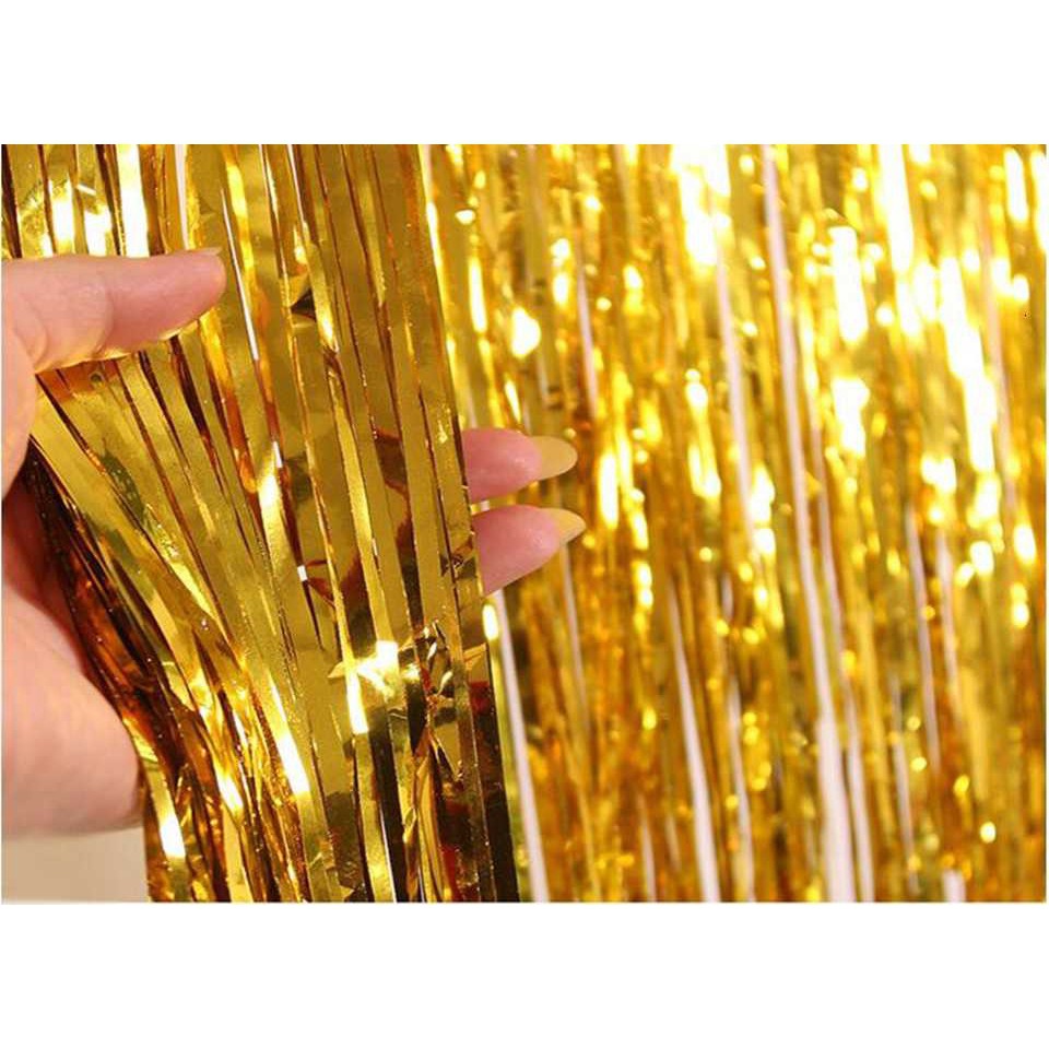 2Meters Gold Foil Curtain Tassel Garlands Metallic Curtain Wedding