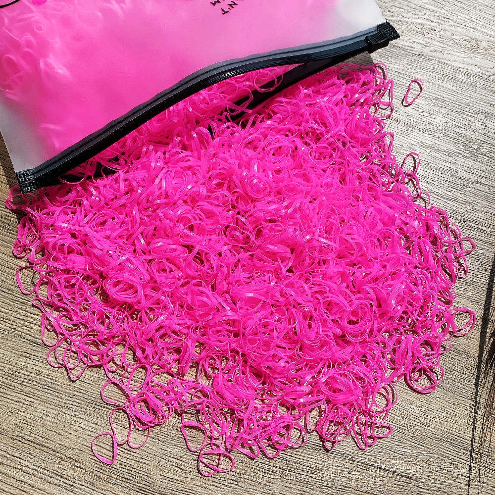 1000 Pcs/Set Kids Girls Hair Rope Headdress Head Rope Student Cute Hair Ring Tie Head Rubber Band