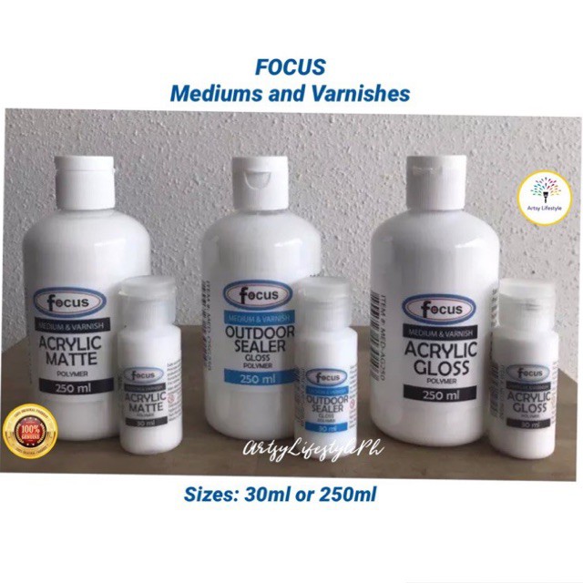 Focus Acrylic medium / Acrylic gloss varnish / matte outdoor sealer