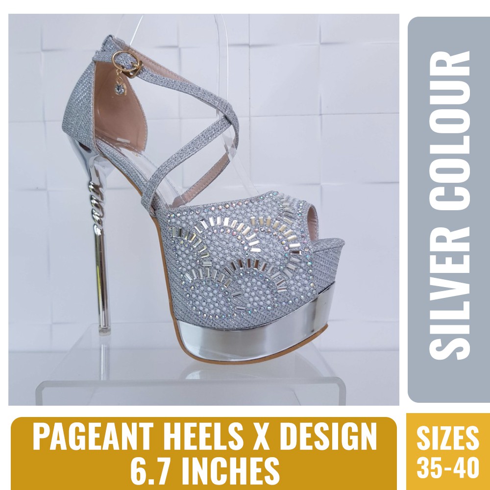 6 inch silver heels