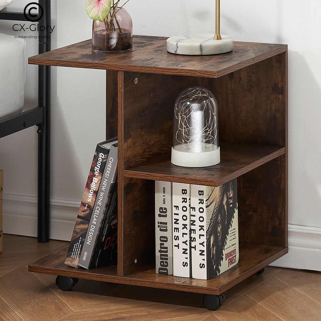 Wooden Elegant Bedside Table Bedside Table Coffee Side Table with Desk