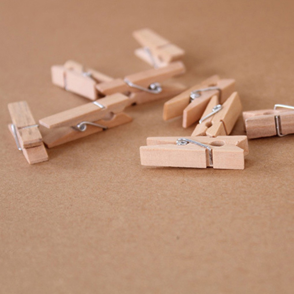 50pcs 25mm Mini Natural Wooden Clips for Photo Clips Craft Shopee