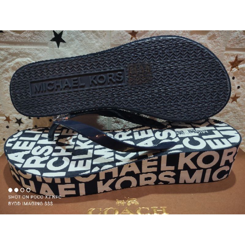 authentic MK michael kors wedge flip flops size 8 | Shopee Philippines