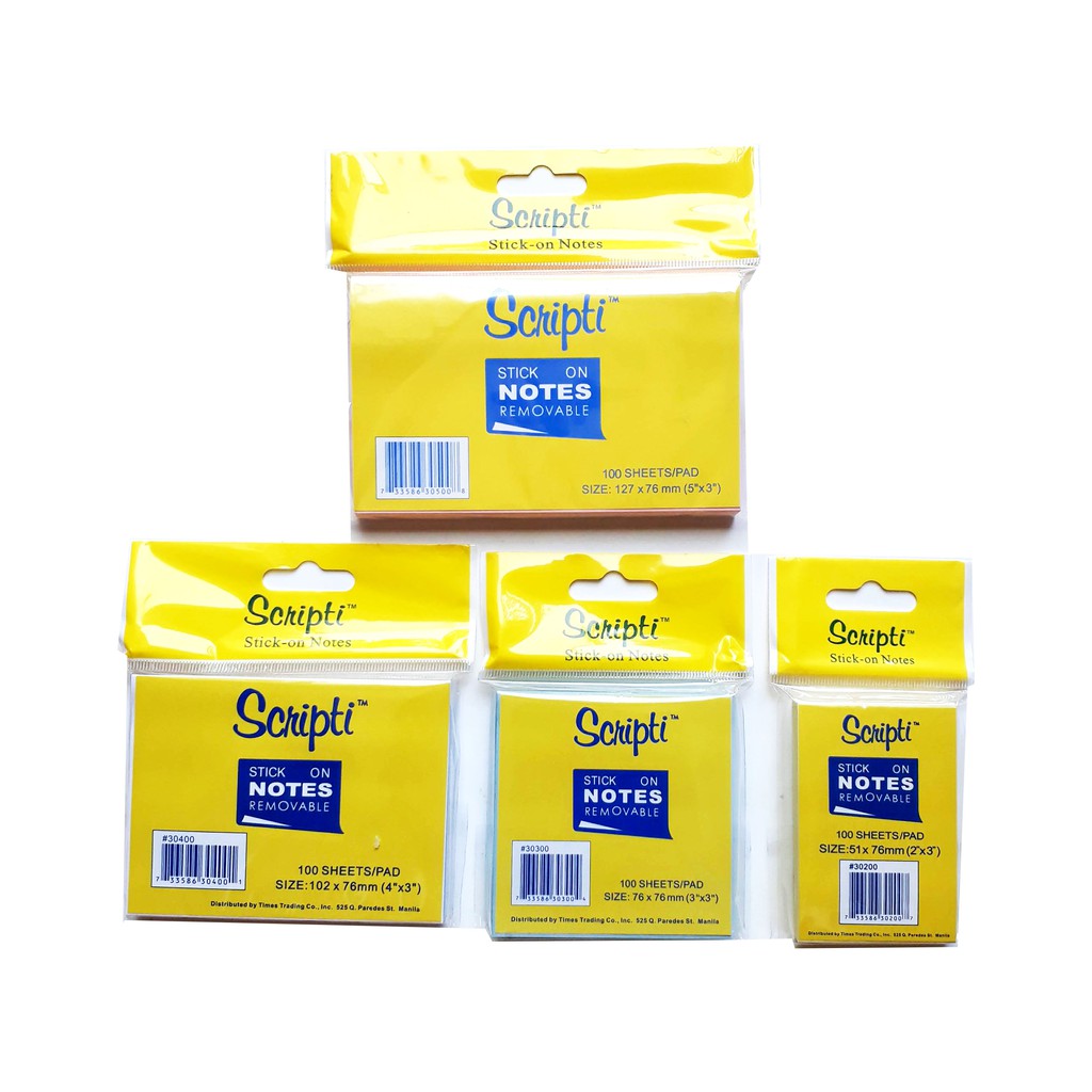 SCRIPTI STICKY NOTES REMOVABLE Shopee Philippines