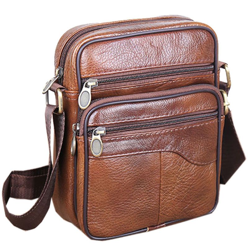 Dai~Men Genuine Leather Sling Bag/Leather Bag For Unisex Cross Body ...