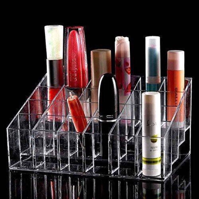 Lipstick Holder Display Stand Cosmetic Organizer 24 Slots Shopee
