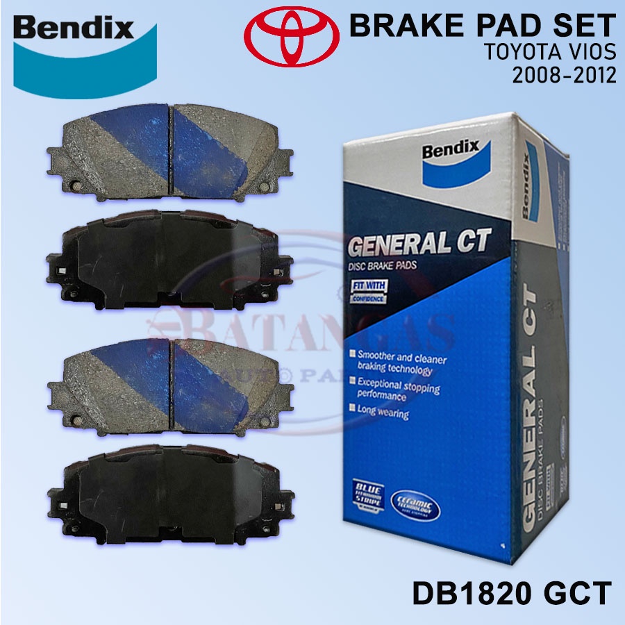 BENDIX FRONT BRAKE PAD SET Toyota Vios J/E , Yaris DB1820 GCT / DB 1820