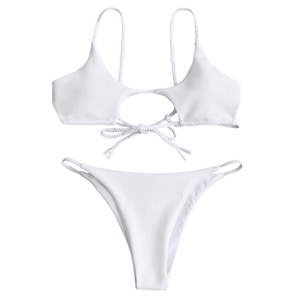 ribbed cutout bikini