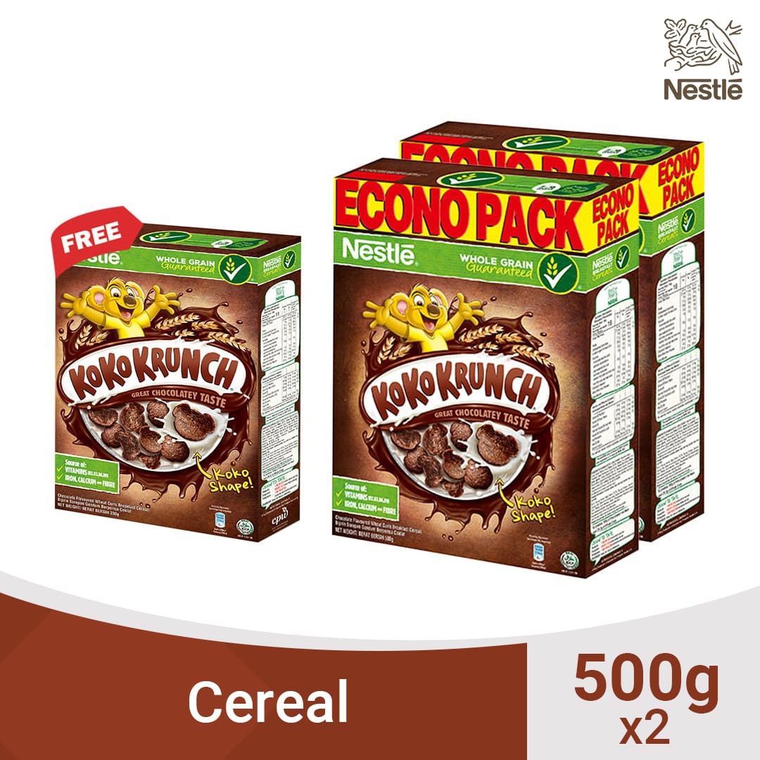 KOKO KRUNCH Kids Cereal 500g Pack of 2 with Free Koko Krunch 330g