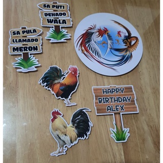 Manok Na Pula Sabungero Cake Topper Set Shopee Philippines