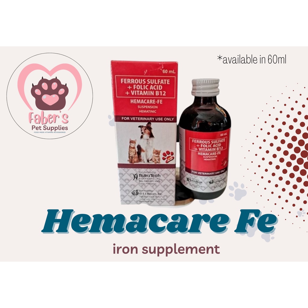 HEMACAREFE ferrous sulfate for pets Iron Supplement Shopee Philippines