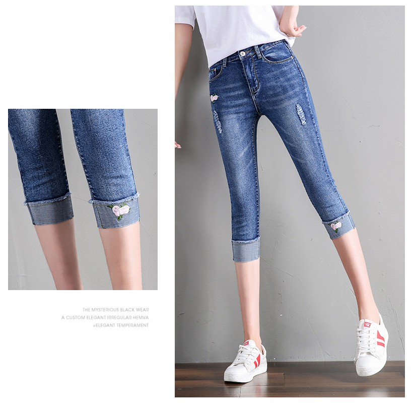 stretch capris jeans