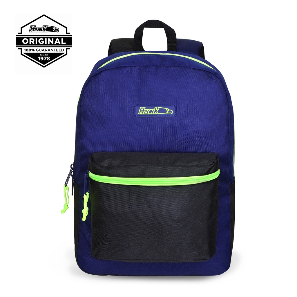 Hawk 4649 Backpack (Dark Blue/Fluorescent Green1) Shopee Philippines