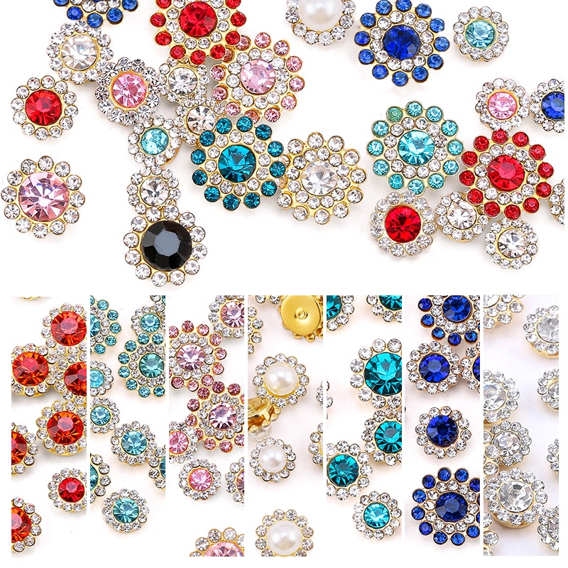 DIY Rhinestones For Needlework Claw Crystal Flatback Buttons Beads Sew On Clothes Strass Sewing Accessories For Decoration