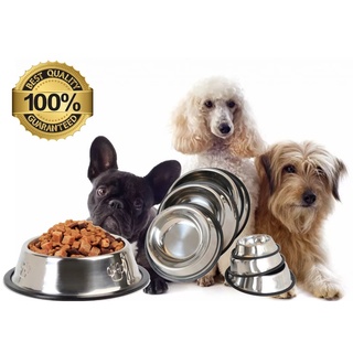 PET DOG CAT PLAIN STAINLESS STEEL FOOD OR WATER BOWL