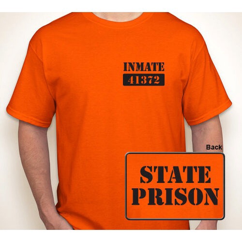 State Prison Inmate Number County Jail Federal Prisoner T Shirt Present Orange Short Sleeve Sport Oversize Classic Men S Tee Father S Day Birthday Cool Gift Shopee Philippines - roblox prison shirt