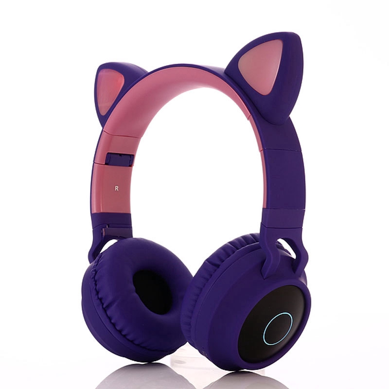 Cute Cat Ear Bluetooth 5.0 Headphones Foldable On-Ear Stereo Wireless ...