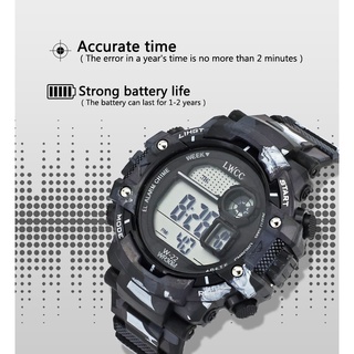 Lwcc Fashion Digital Watch Camouflage Waterproof Sport Watch Multifunction w-22 #7