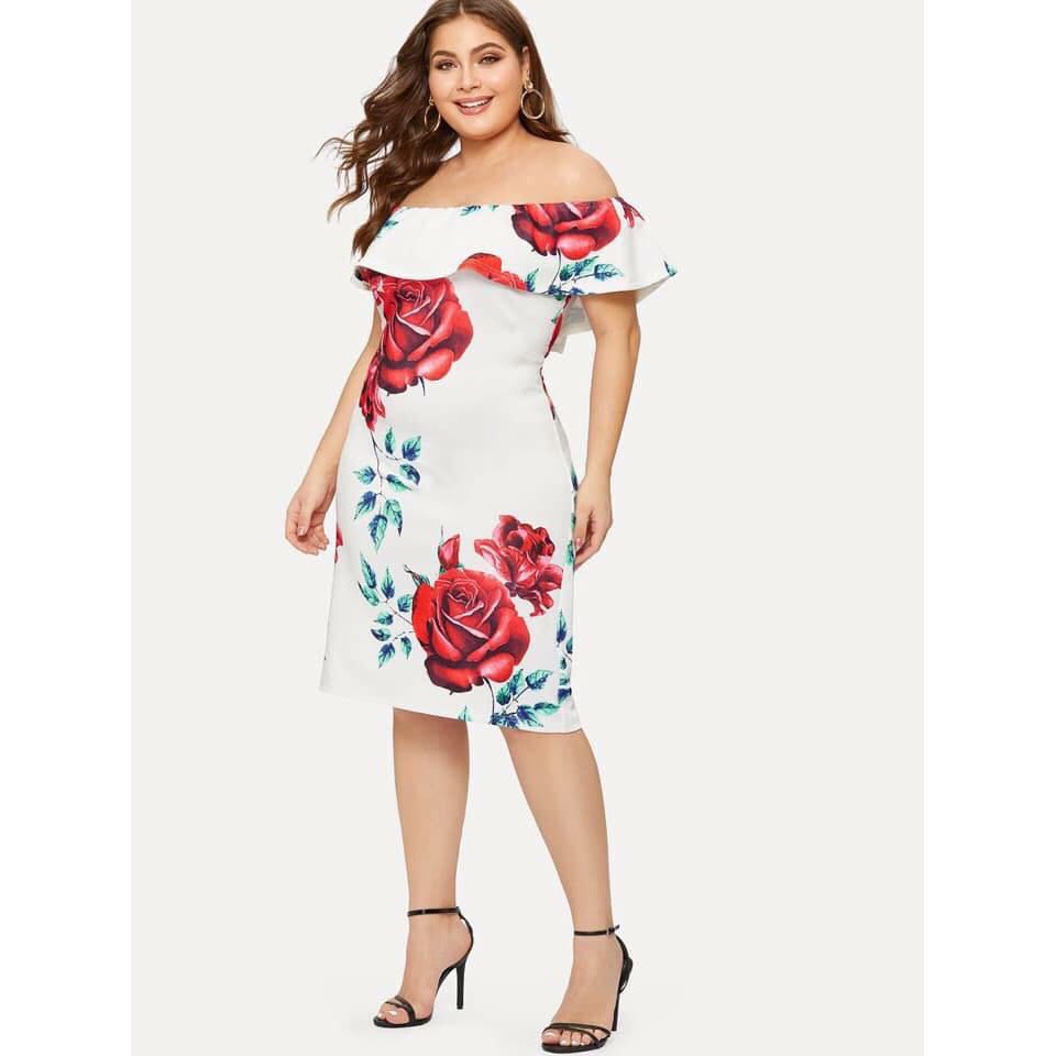 off the shoulder floral dress