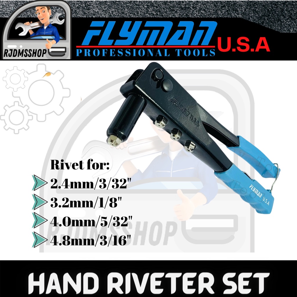 Flyman Tools Hand Riveter with Free Blind Rivets Original