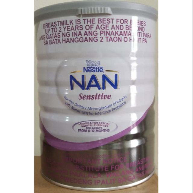 nan sensitive for 1 year old