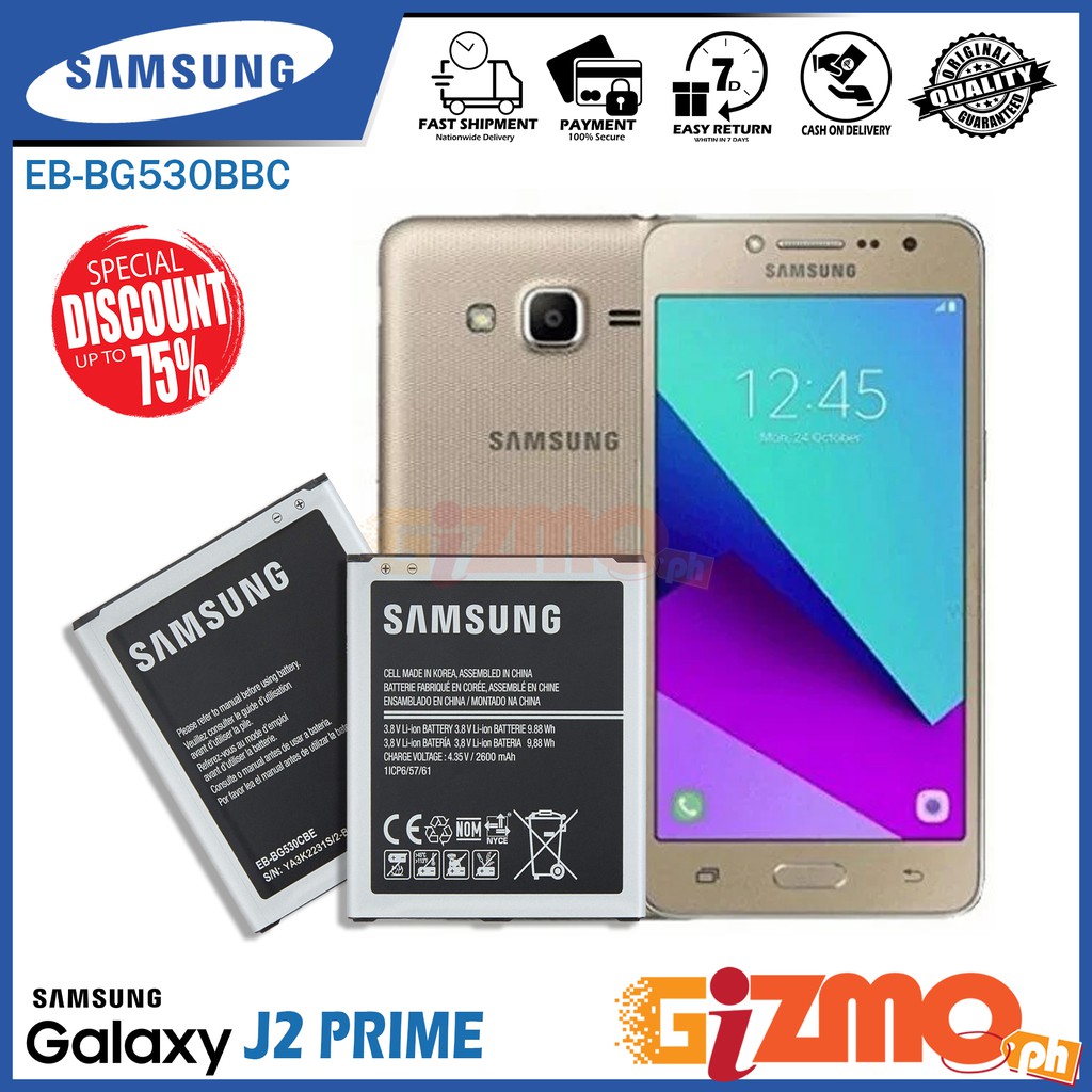 Samsung Galaxy J2 Prime Model Eb Bg530cbe Battery Original Equipment Manufacturer Shopee Philippines